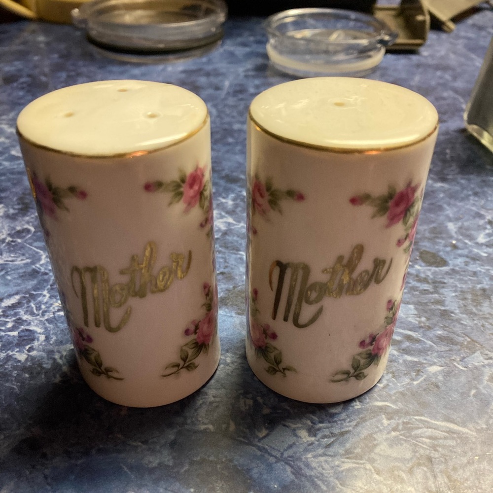 Mother salt and pepper shakers . Vintage